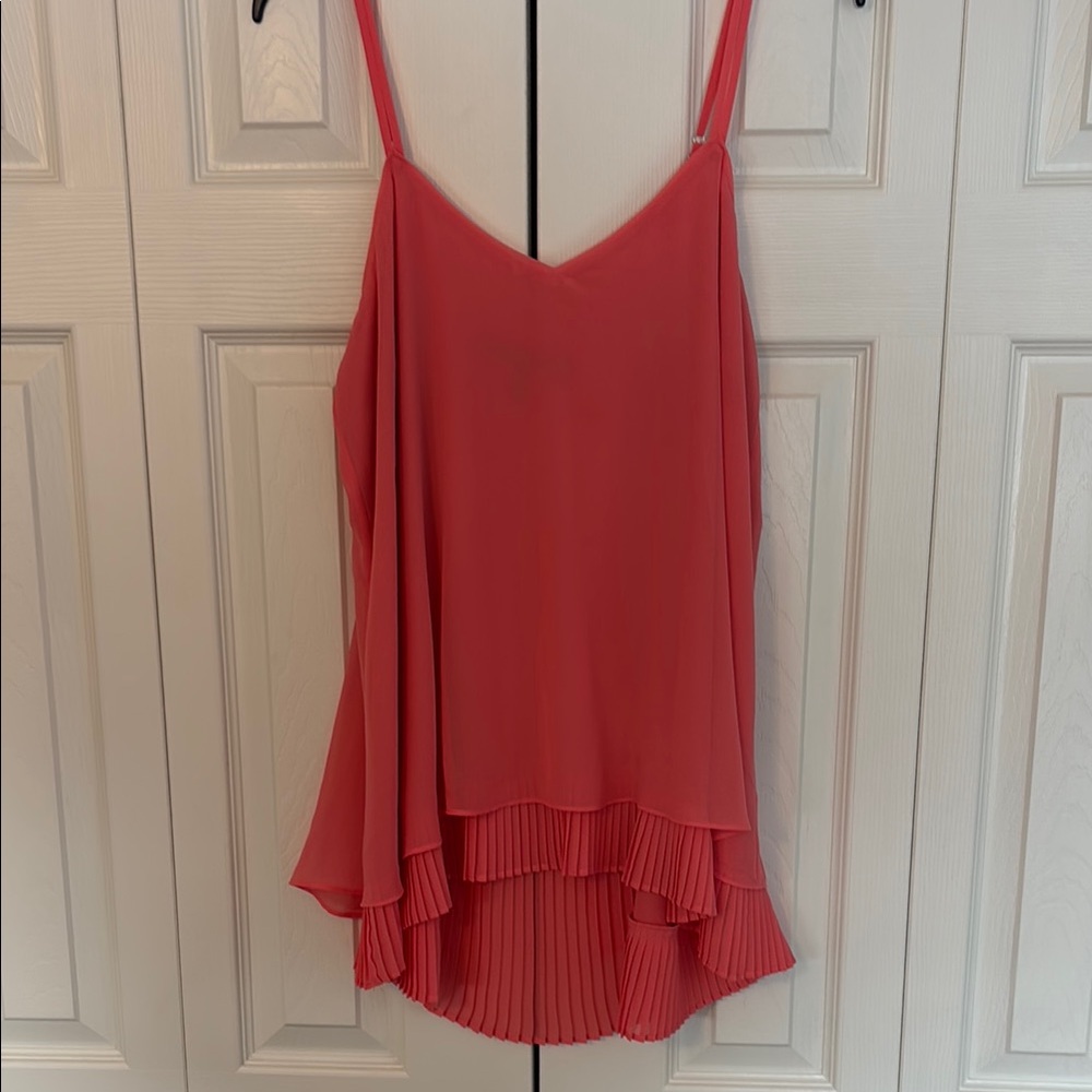 Coral Pleated Women's Top